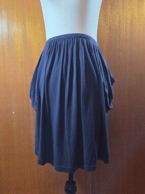 Paul & Joe Paris Navy Blue Rayon Drape Pocket Mini Skirt - Size FR 36